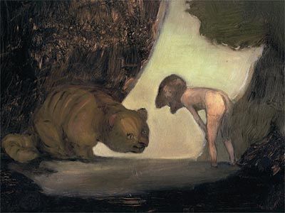 Ansel Krut: 'Lake with Witch & Monster'
